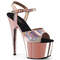 Босоножки Pleaser Adore-709HGCH *Каблук 7 дюймов, босоножкии с ремешком на щиколотке шириной 2 3/4 дюйма, розовое золото