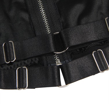 Платье-костюм Star Night с застежками-молниями и пажами для чулков, черный, XL (без коробки)