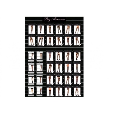 Високі панчохи з прозорим мереживом та бантом зі стразами Leg Avenue O\S