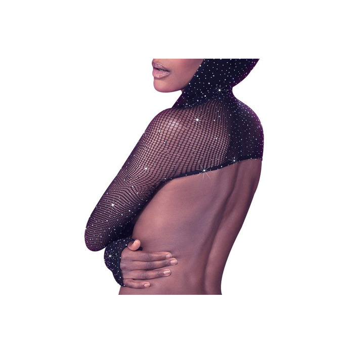 Болеро у сіточку з капюшоном CalExotics Hooded Shoulder Shrug, зі стразами, чорний