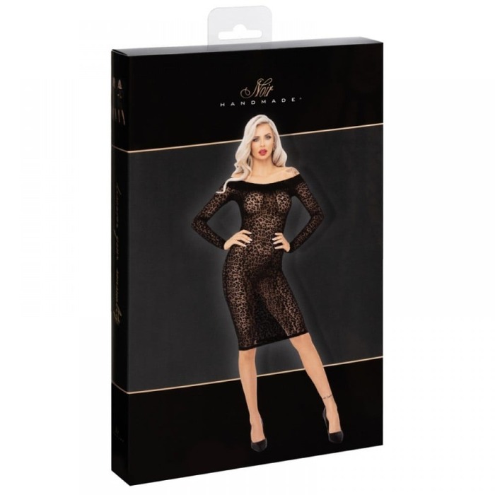 Сексуальное платье с леопардовым принтом XL F284 Noir Handmade