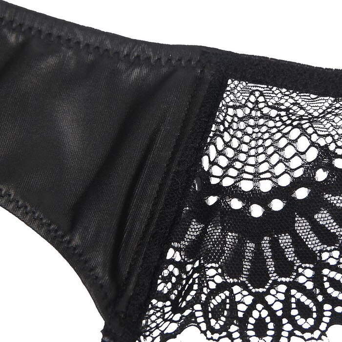 Черные эластичные трусики Star Night и пояс для чулок с высокой талией