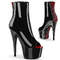 Чоботи Pleaser Adore-1025 *7 дюймів на підборах, 2 3/4 дюйма з відкритим носком, корсетний стиль, з блискавкою збоку, червоні/чорні