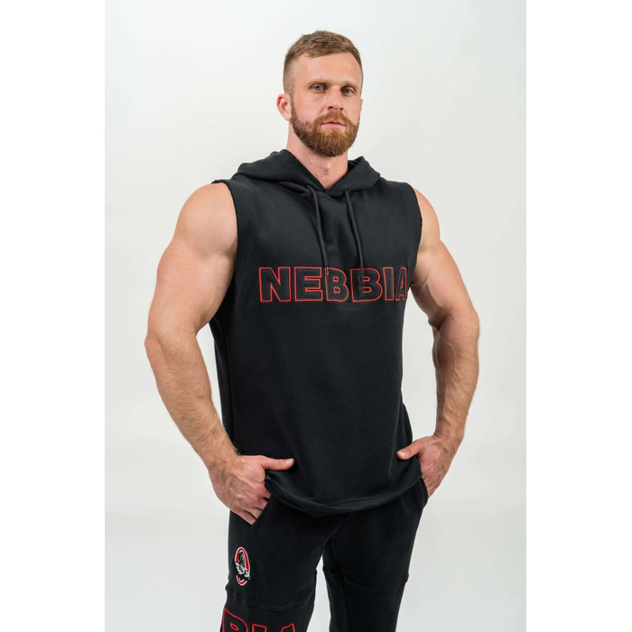 Безрукавка Nebbia Sleeveless Hoodie Sweatshirt IRON BEAST Black 710