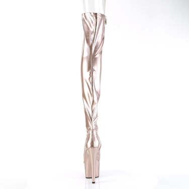 Сапоги Adore-3011HWR *Каблук 7 дюймов, 2 3/4 дюйма, открытый носок, молния сбоку, розовое золото