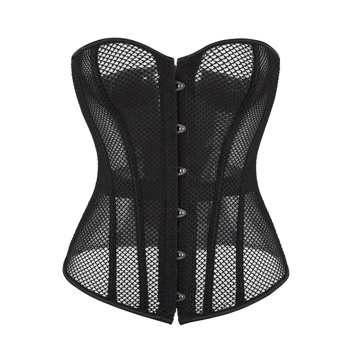 Корсет из сетки Star Night с крючками и шнуровкой, черный, S (без коробки)
