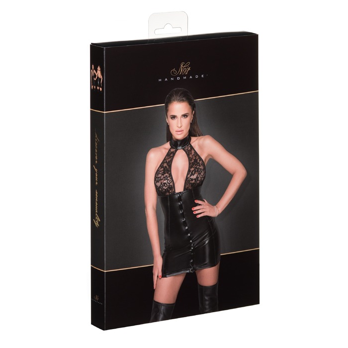 Платье с чокером и кружевным лифом Noir Handmade F224 черное, XL