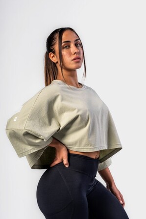 Футболка Nebbia Oversized Cropped Tee JUST FLOW Light Green 431