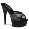 Шльопанці Pleaser Delight-601-6RM, каблук 6 дюймів, 1 3/4 дюйма з сітки та стразами PF, чорна замша/чорний