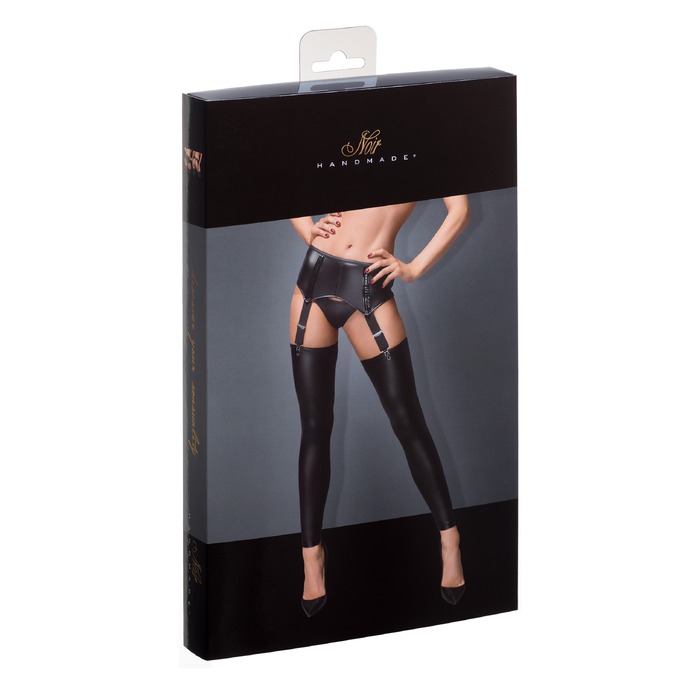 Пояс для чулок виниловый Noir Handmade F034 черный, L