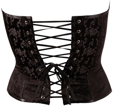 Корсет із жаккардовим візерунком Cottelli Collection чорний, XXL