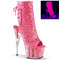 Чоботи Pleaser Adore-1018G *7 дюймів на підборах, 2 3/4 дюйма PF Blacklight Reactive, рожеві