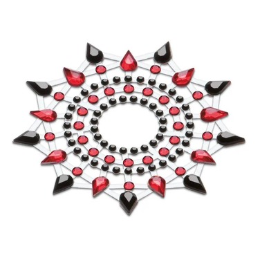 Украшения со стразами для груди Gloria Petits Joujoux, красно-черные