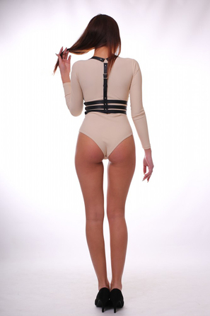 Портупея 'K6', натуральна шкіра, ручна робота, чорний