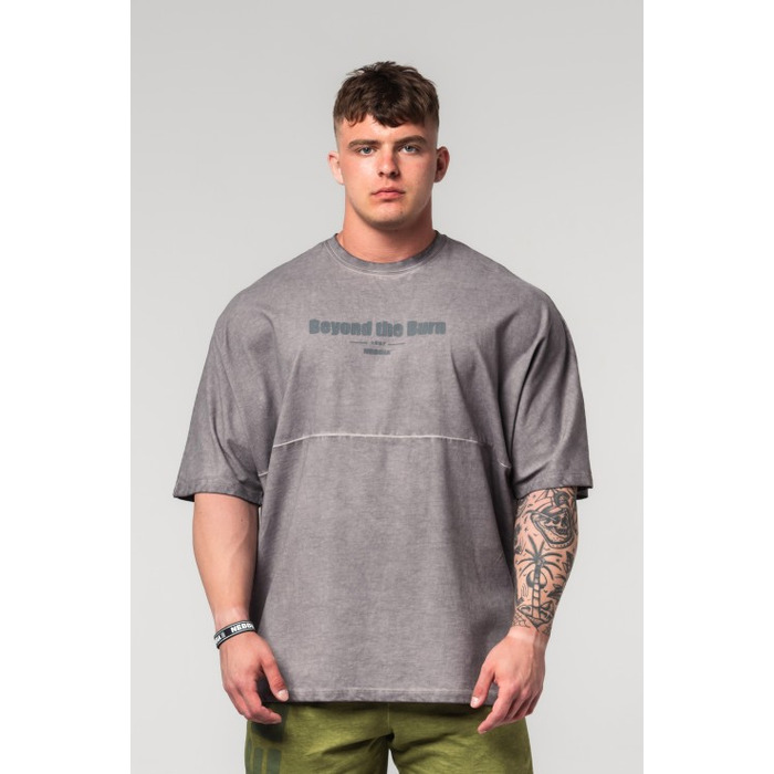 Футболка Nebbia Washed-off Oversized Heavyweight Cotton T-shirt NO SHORTCUTS Light Grey 369