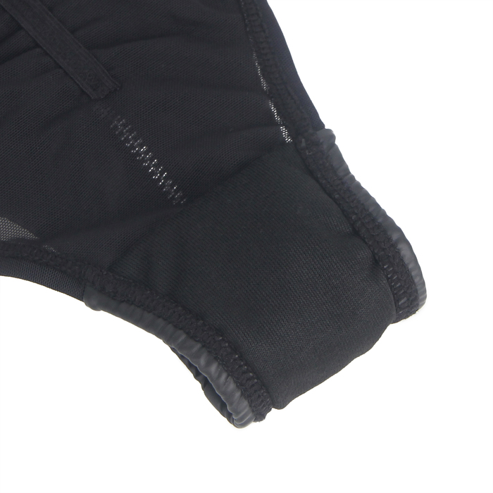 Труси на блискавці Star Night з екошкіри, чорні, M