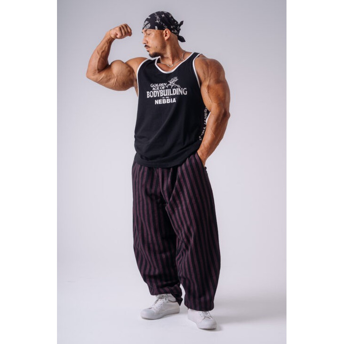 Штани NEBBIA x Olympia Pinstripe Sweatpants Black/Purple 956