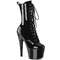 Ботинки Pleaser Adore-1049WR, каблук 7 дюймов, 2 3/4 дюйма, шнуровка спереди, боковая молния, чёрные