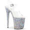 Босоножки Pleaser Flamingo-808LG. Каблук 8 дюймов, ремешок на щиколотке 4 дюйма, прозрачный/серебристый.