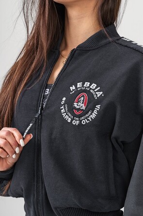 Бомбер Nebbia Washed Bomber Jacket with Contrast Lining LEGEND Black 784