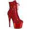 Ботильоны Pleaser Adore-1020CHRS *Каблук 7 дюймов, 2 3/4 дюйма, декорированная подошва PF RS, молния сбоку, красные/красные хромированные