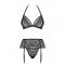 Комплект з поясом для панчіх Obsessive 838-SEG-1 3 pcs set black S/M