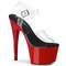Босоножки Pleaser Adore-708, каблук 7 дюймов, ремешок на щиколотке шириной 2 3/4 дюйма, прозрачно-черный с красным
