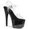 Босоніжки Pleaser Adore-708-3 на підборах 7 дюймів, 2 3/4 дюйма з ремінцем на щиколотці та платформою зі стразами, прозорі/чорні