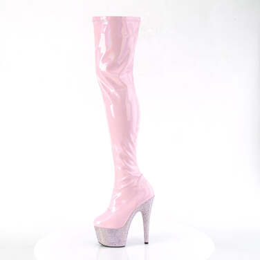 Сапоги Bejeweled-3000-7, каблук 7 дюймов, эластичные, 2 3/4 дюйма, с армейским ремешком, боковая молния, нежно-розовый