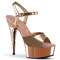 Босоніжки Pleaser Delight-609 *6 дюймів на підборах, хромовані босоніжки з ремінцем на щиколотці 1 3/4 дюйма, рожеве золото
