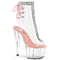 Чоботи Pleaser Stardust-1018C-2RS *7 дюймів на підборах, 2 3/4 дюйма з відкритим носком/підбором, ботильйони до щиколотки з RS, ніжно-рожеві/прозорі