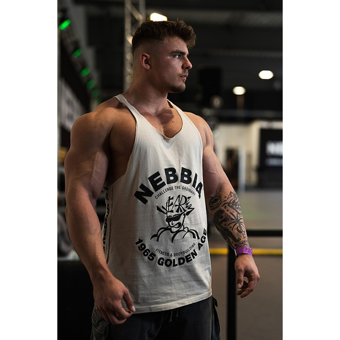 Майка Nebbia Washed Muscle Back Stringer GOLDEN AGE Light Grey 791