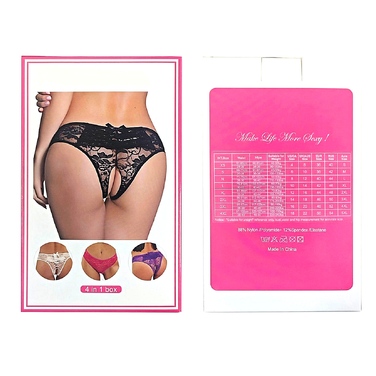 Мереживні труси з доступом Star Night, чорні, L