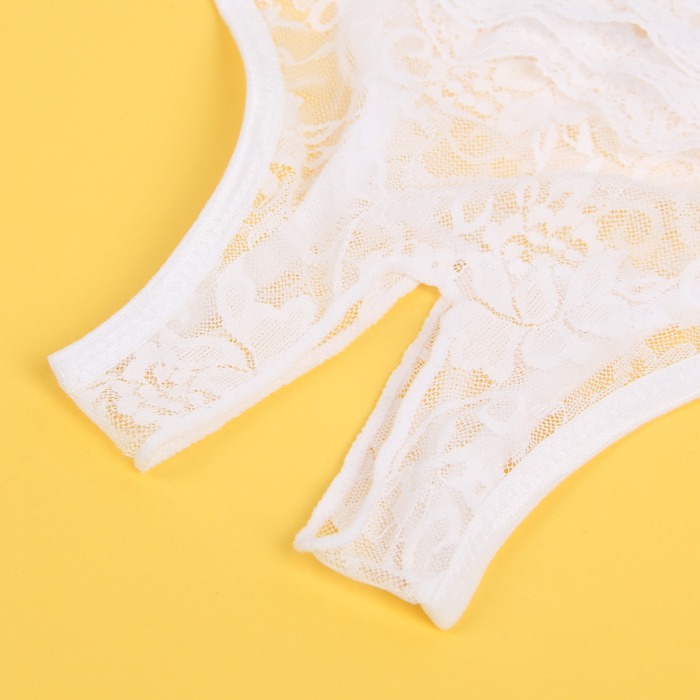 Кружевные трусы с доступом Star Night, белые, S
