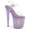 Босоніжки Pleaser Bejeweled-808RRS на підборах 8 дюймів, босоніжки з ремінцем на щиколотці 4 дюйми, з полімерною основою, прозорі/фіолетові