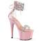Босоніжки Pleaser Adore-727RS на підборах 7 дюймів, босоніжки з манжетою на щиколотці 2 3/4 дюйма з RS, блискавка ззаду, прозорі/ніжно-рожеві