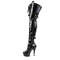Чоботи Pleaser Delight-3028 6 дюймів на шнурівці з потрійною пряжкою PF BT, з блискавкою збоку, чорні