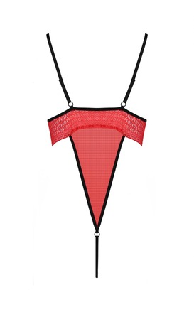 Боди с высоким вырезом бедра, S/M красный Akita Body - Passion Exclusive