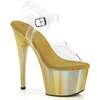 Босоножки Adore-708LQ, каблук 7 дюймов, ремешок на щиколотке шириной 2 3/4 дюйма, прозрачный/золотистый