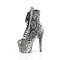 Чоботи Pleaser Adore-1020SPWR *7-дюймовий каблук, 2 3/4-дюймові черевики зі шнурівкою PF до середини ікри, з блискавкою збоку, чорні