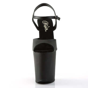 Босоніжки Xtreme-809 *8 дюймів на підборах, 4 дюйми PF босоніжки, чорні, з веганської шкіри/чорні