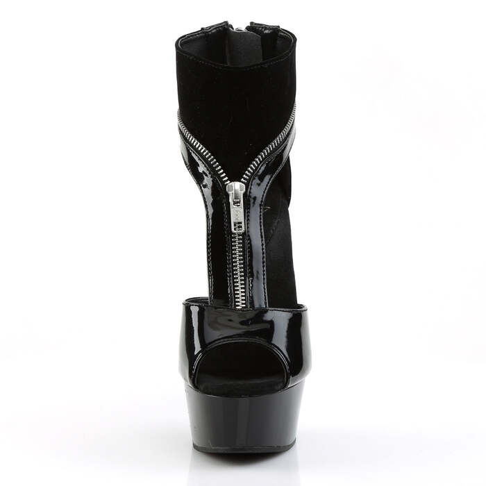 Босоніжки Delight-690 *6 дюймів на підборах, 1 3/4 дюйма з відкритим носком, Т-подібним ремінцем, чорні