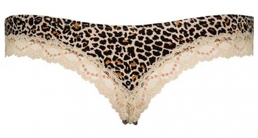 Трусики з леопардовим принтом Obsessive JUNGIRL THONG та мереживною вставкою, L/XL