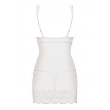 Сорочка эротическая с кружевом Obsessive Сhemise 853-CHE-2 белая