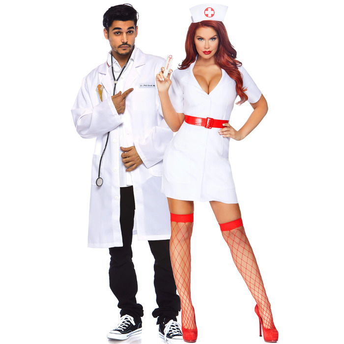 Костюм медсестри S Leg Avenue 2 предмети, біло-червоний