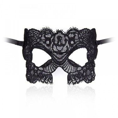 Маска ажурна сітка, на зав'язках, чорна