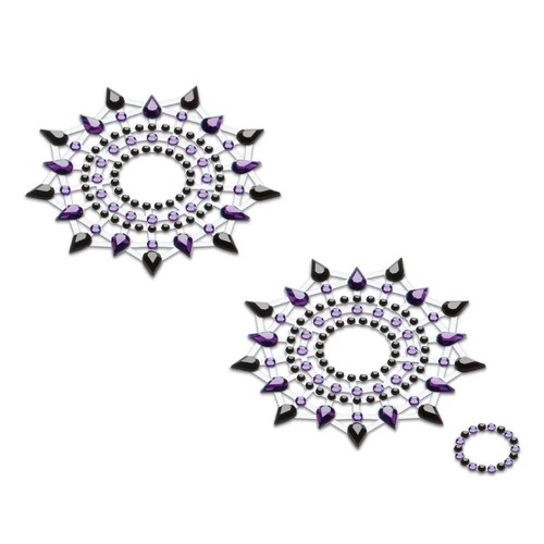 Украшения со стразами для груди Gloria Petits Joujoux, фиолетово-черные