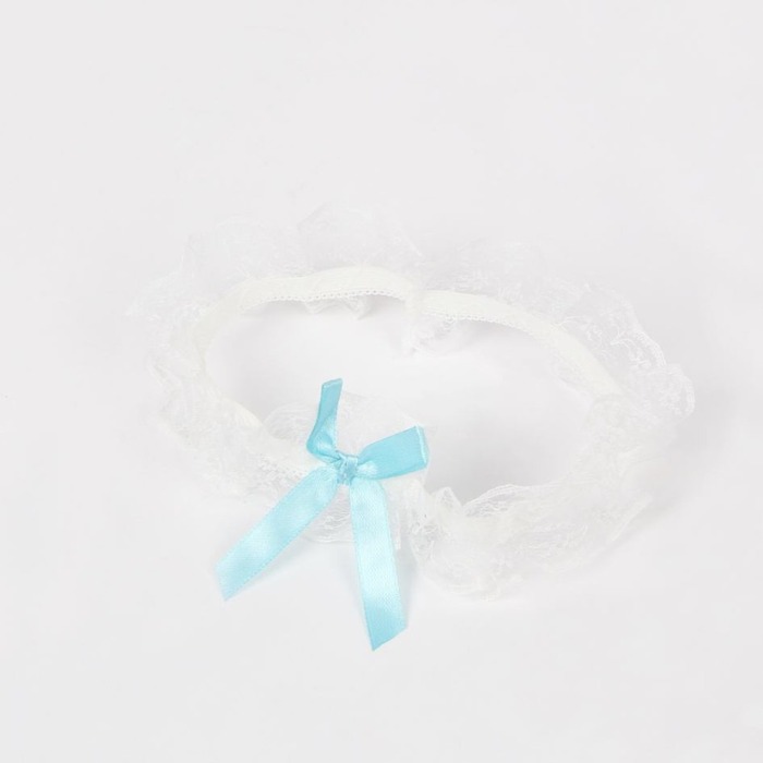 Пара белых подвязок Star Night с голубыми бантиками