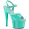 Босоножки Pleaser Adore-709, каблук 7 дюймов, ремешок на щиколотке шириной 2 3/4 дюйма, цвет аквамарин
