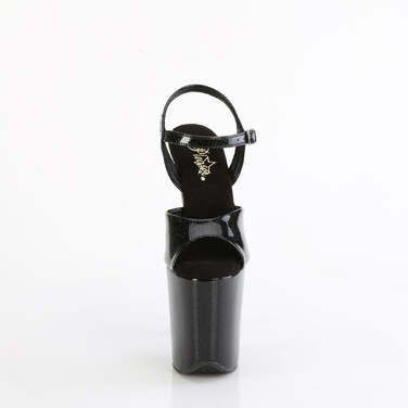 Босоножки Flamingo-809GP. Каблук 8 дюймов, ремешок на щиколотке 4 дюйма. Черные.